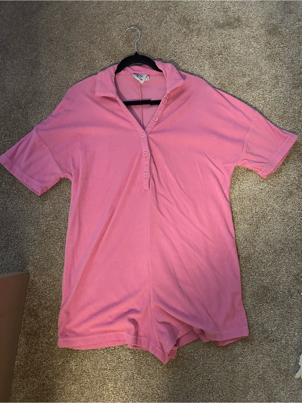 Princess Polly Pink Terrycloth Romper